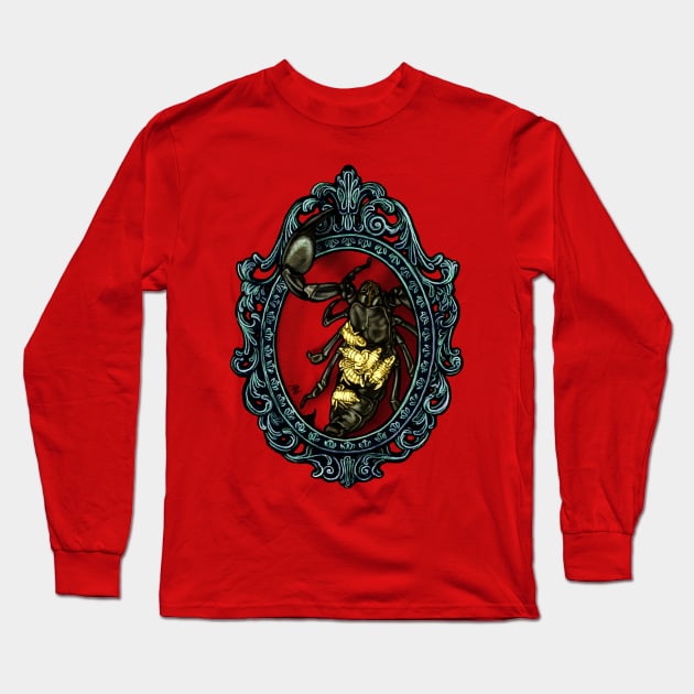 Invertebrate Cameo: African Emperor Scorpion (Beast Mother) Long Sleeve T-Shirt by FreyStrandDraws